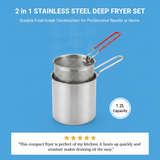 2 in 1 Stainless Steel Deep Fryer Set