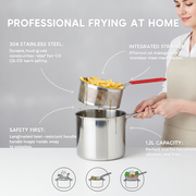 2 in 1 Stainless Steel Deep Fryer Set