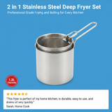 2 in 1 Stainless Steel Deep Fryer Set