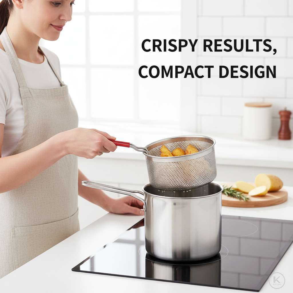 2 in 1 Stainless Steel Deep Fryer Set