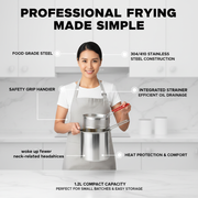 2 in 1 Stainless Steel Deep Fryer Set