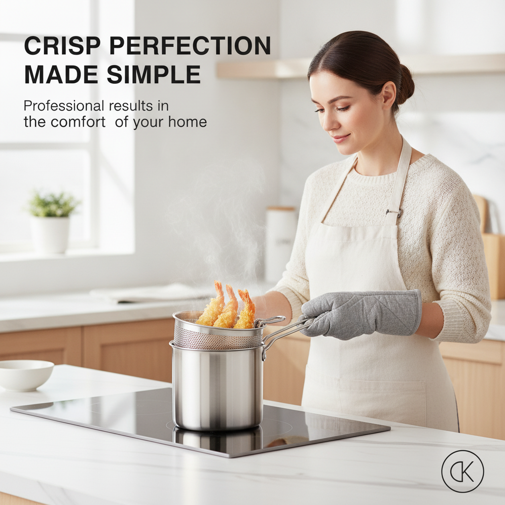 2 in 1 Stainless Steel Deep Fryer Set