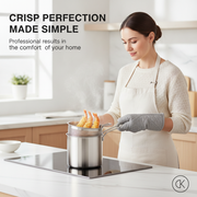 2 in 1 Stainless Steel Deep Fryer Set