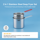 2 in 1 Stainless Steel Deep Fryer Set