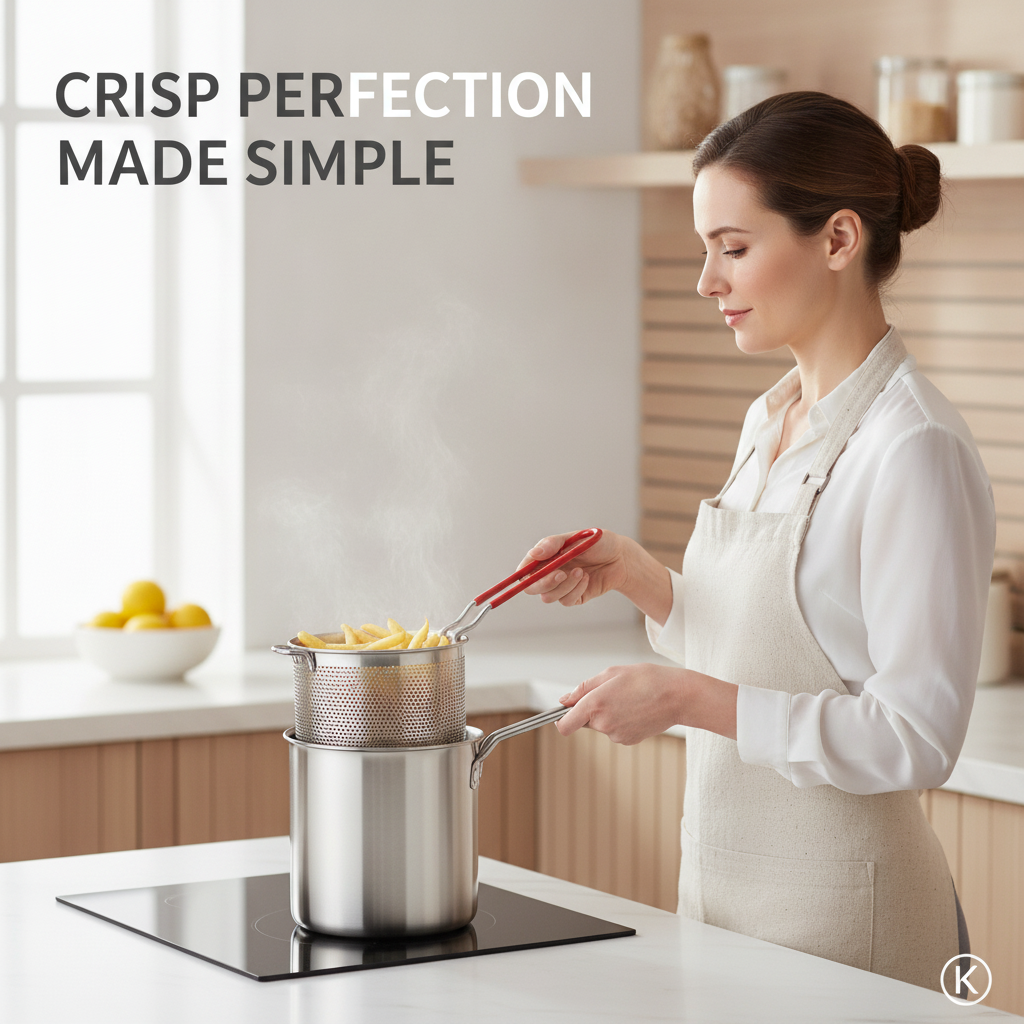 2 in 1 Stainless Steel Deep Fryer Set
