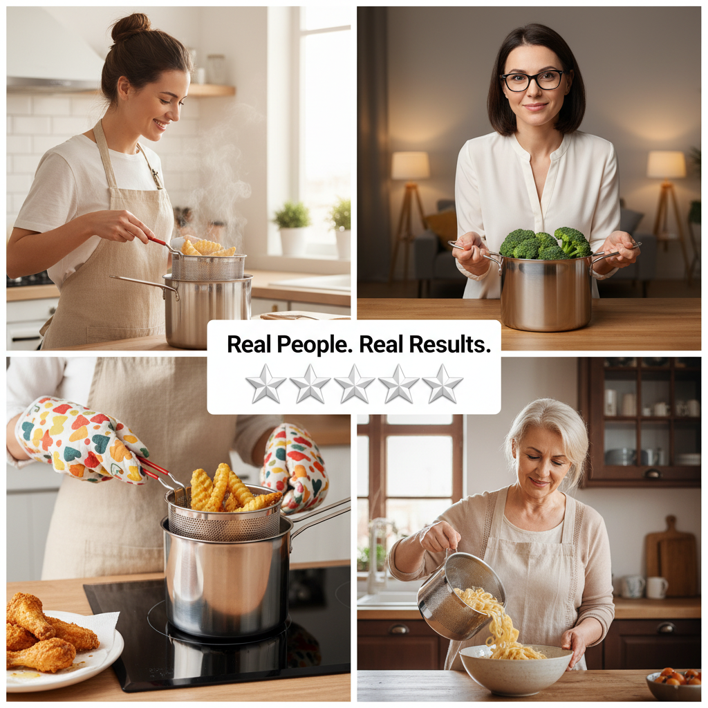 2 in 1 Stainless Steel Deep Fryer Set